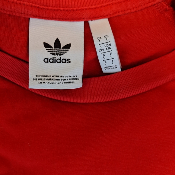 Rare Adidas scarlet & flame red crew long sleeve - Picture 2 of 3